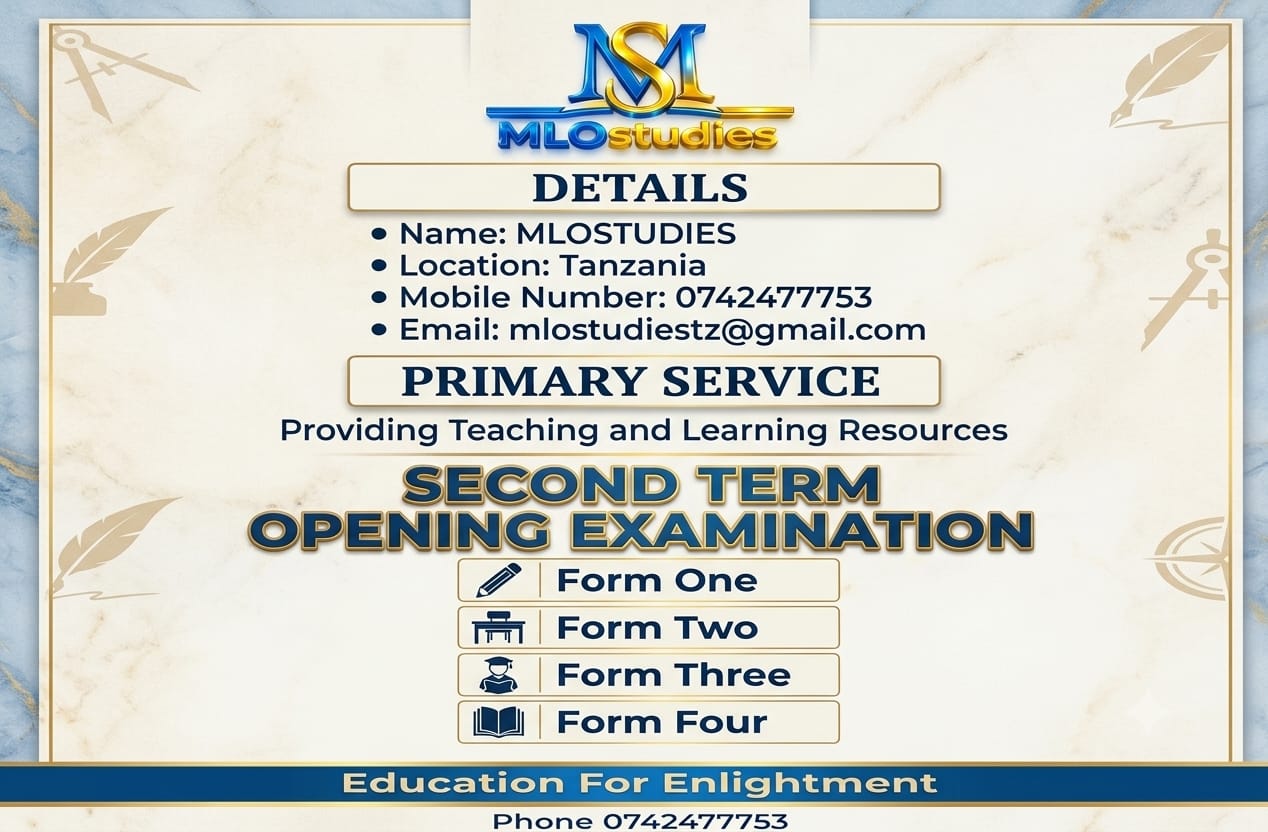 FORM TWO AGRICULTURE SECOND TERM OPENING EXAM 2026