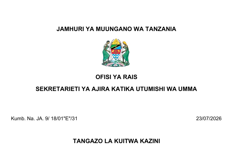 TANGAZO LA KUITWA KAZIN